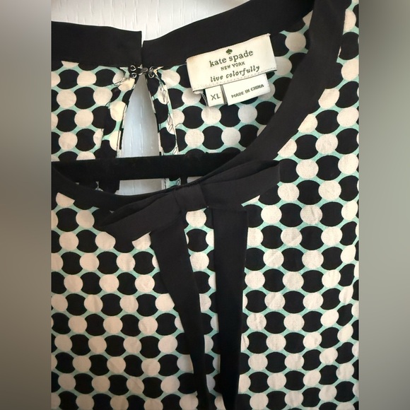 Kate Spade Black and White Geometric Patterned Blouse - Picture 4 of 5